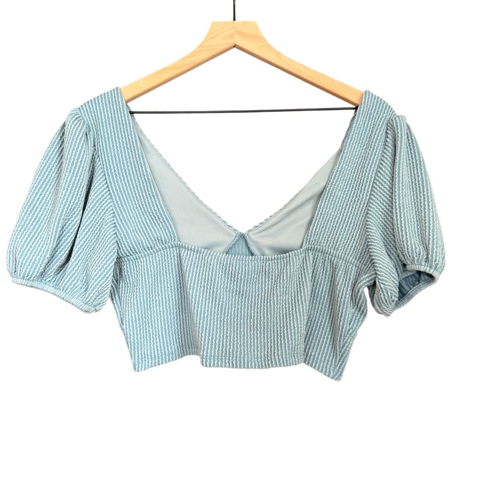 NWOT Altar’d State Blue Puff Sleeve Top - Picture 5 of 5